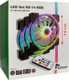 Zestaw wentylatorów Inter-Tech Argus RGB-Fan Set RS-14 3 szt Czarny (4260455646154) - obraz 7