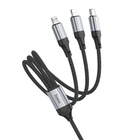 Кабель HOCO X102 Fresh 3-в-1 зарядный кабель для передачи данных (iP+Micro+Type-C) 1м. Черный