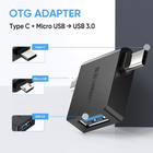 Adapter Ugreen 2 w 1 Adapter microUSB męski + USB Type-C męski na USB 3.0 żeński OTG Black (6957303834532) - obraz 5