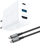 Мережевий зарядний пристрій Acefast A17 65W GaN multi-function HUB Charger Set White