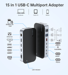 Док станція CHOETECH USB-C 15-в-1 HDMI/DP/VGA/LAN/PD/CR/USB-A/USB-C/AUX (HUB-M52-GY) - зображення 4