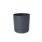 Горшок для цветов Form-Plastic SATINA круглый с подставкой 11 л 25 х 27 см, Цвет Антрацит