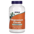 Витамины и минералы NOW Magnesium Citrate, 240 вегакапсул