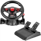Игровой руль с вибрационным двигателем и педалями газа и тормоза XTRIKE ME GP-903 180°, 16 кнопок, USB PC/PS4/XBOX/Android | Черный