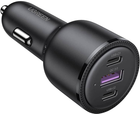 Ładowarka samochodowa Ugreen 2 x USB Type-C / 1 x USB-A 69W 5A Power Delivery Quick Charge Black (6957303802289) - obraz 1