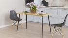 Стол кухонный Марсель 40 Ferrum-decor 75x120x70 Черный металл ДСП Дуб Артизан 16 мм (MAR4015)