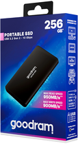 Dysk SSD Goodram HX100 512GB USB 3.2 Type-C TLC Black (SSDPR-HX100-512) Zewnętrzny - obraz 3