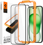 Szkło hartowane Spigen Glas.tR AlignMaster Full Cover do Apple iPhone 15 Plus 2 szt. Black (8809896752091)