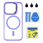 Чохол TPU+PC+Metal Stand Case with MagSafe and Camera Lenses для iPhone 15 Pro Колір Purple