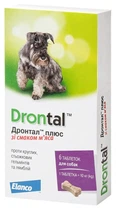 Дронтал Плюс (Drontal plus) со вкусом мяса для собак на 10 кг.