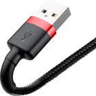 Kabel Baseus Cafule USB-A / Lightning 2.4A QC 3.0 1 m Czarno-czerwony (6953156274983) - obraz 3