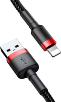 Кабель Baseus Cafule USB-A / Lightning 2.4A QC 3.0 1 м Чорно-червоний (6953156274983) - зображення 4