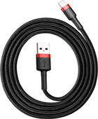 Кабель Baseus Cafule USB-A / Lightning 2.4A QC 3.0 1 м Чорно-червоний (6953156274983) - зображення 5