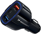 Ładowarka samochodowa Wozinsky WCC-01 2 x USB, USB-C Black (5907769300004)