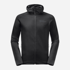 Bluza męska rozpinana streetwear Jack Wolfskin Baiselberg Hooded Fz M 1710541_6000 XL Czarna (4064993557237) - obraz 5