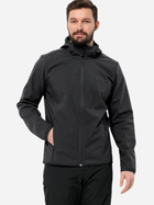 Kurtka wiatrówka męska z kapturem Jack Wolfskin Bornberg Hoody M 1307471_6000 M Czarna (4064993526332)