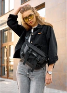 Велика жіноча поясна сумка бананка для планшета Sambag 38х21 см 000305463