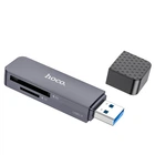 Перехідник HOCO Spirit 2-in-1 USB 2.0 Card reader HB45 |480Mbps, 2TB Max| сірий