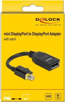 Adapter Delock mini-DisplayPort 1.4 to DisplayPort with latch 8K 60Hz Black (4043619659784) - obraz 3