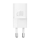 Мережевий зарядний пристрій Baseus GaN5 Fast Charger (mini) 1C 20W (CCGN05010) (White) (176656)