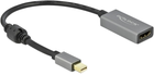 Adapter Delock mini-DisplayPort 1.4 to DisplayPort 4K 60Hz Black/Grey (4043619665709) - obraz 1