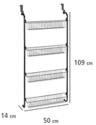 Wieszak - organizer na drzwi Wenko 4 kosze Czarny (4008838354155) - obraz 4