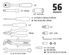 Zestaw narzędzi TOPEX 56 szt. 38D224 (5902062008640) - obraz 4