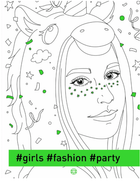 Раскраска-антистресс girls fashion party Фэшн-раскраски Жорж