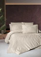 Двуспальный Евро комплект First Choice Herra Cappuccino Жаккард 200х220 см наволочки 2 x 50х70 см, 2 x 70х70 см