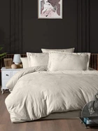 Двуспальный Евро комплект First Choice Stesha Beige Жаккард 200х220 см наволочки 2 x 50х70 см, 2 x 70х70 см