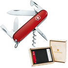 Комплект Victorinox Нож Spartan Red 1.3603 + Подарочная коробка для ножа 91мм vix-2