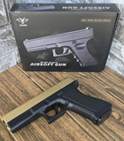 Страйкбольний Пістолет Глок Glock 18 VIGOR V313 Gold метал, пластик стріляє кульками 6 мм Золотистий - зображення 7