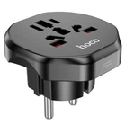 Сетевого зарядного пристрою HOCO AC6 Unimpeded universal conversion plug Black (6931474791511)