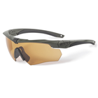 Очки защитные баллистические ESS Crossbow Hunting Stealth Olive with HI-Def Bronze & Gray Lenses Olive