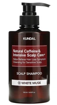 Натуральний шампунь Kundal Natural Caffeine Scalp Care Shampoo White Musk проти випадіння волосся 500 мл (8809568745765)