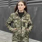 Жіноча Куртка Pobedov Shadow Soft Shell на мікрофлісі з липучками для шевронів піксель розмір XL