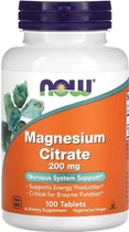 Цитрат магнію NOW Magnesium Citrate 200mg - 100 tabs
