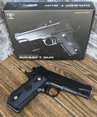 Страйкбольный Пистолет Smith & Wesson SW1911 VIGOR V9 металл, стреляет пульками 6 мм Черный - изображение 4