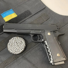 Страйкбольный Пистолет COLT Browning M1911 VIGOR V21 металл, стреляет пульками 6 мм Черный - изображение 8