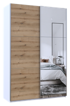Шкаф-купе двухдверный Doros G-Caiser 160х60х240 см Белый/Дуб евок/1 Зеркало (DRS-011021)