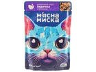 Влажный корм для кошек М'ясна Миска кусочки в соусе с индейкой и печенью 100 г
