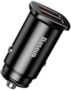 Автомобильное зарядное устройство BASEUS Square Metal A+A 30W Dual QC3.0 Quick Car Charger Black (CCALL-DS01)