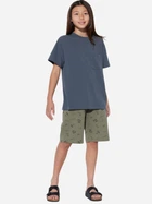 Подростковый летний комплект (футболка + шорты) для девочки Uniqlo 104326726 152 см Синий/Зеленый (1159811253)