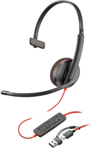 Słuchawki HP Poly Blackwire 3210 Monaural USB-C Headset +USB-C/A Adapter (8X214A6) - obraz 1