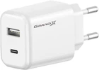 Мережевий зарядний пристрій Grand-X CH-890 USB-A QC4.0 USB-C PD3.0 20W White
