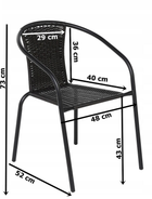 Zestaw krzeseł ogrodowych OTE Bistro 52 x 48 x 73 cm 8 szt. Beżowe (5908221436675) - obraz 9