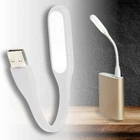 Светодиодный гибкий светильник LED ночник для повербанка компьютера ноутбука USB лампа-фонарик для чтения, Белый