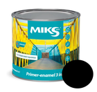 Грунт-эмаль 3 в 1 универсальная антикоррозионная полуглянцевая Miks Color (Ral 9005 черная) 12 кг