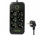 Удлинитель сетевой UA Power F06U, 4USB, Type-C, 6 розеток, 2 м Black