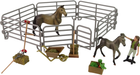 Zestaw do zabawy Leantoys Farm Animals Homestead Brown Horses z akcesoriami (5905214971960) - obraz 3